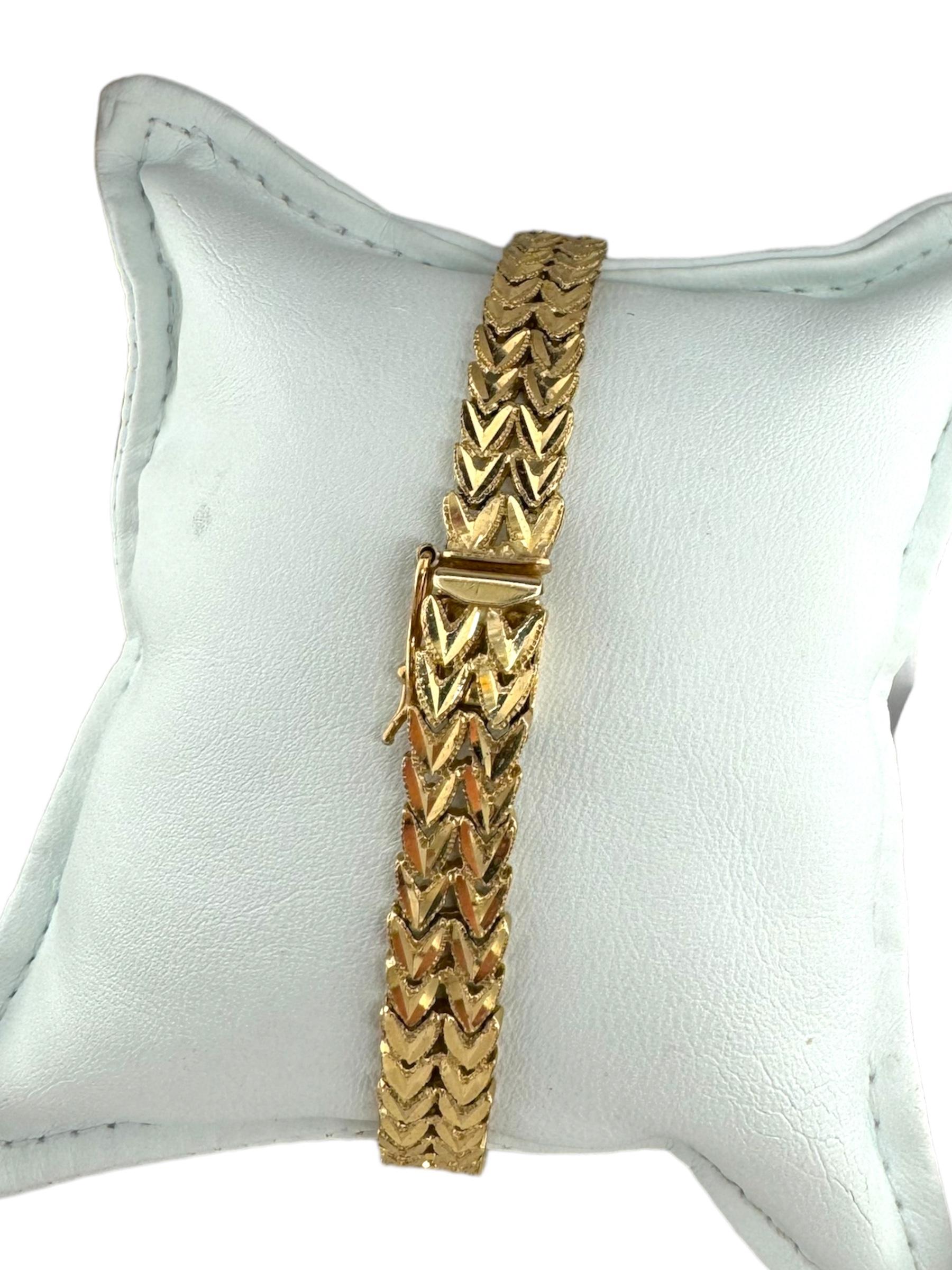 Retro Bracelet à maillons en or jaune 14K en vente 6