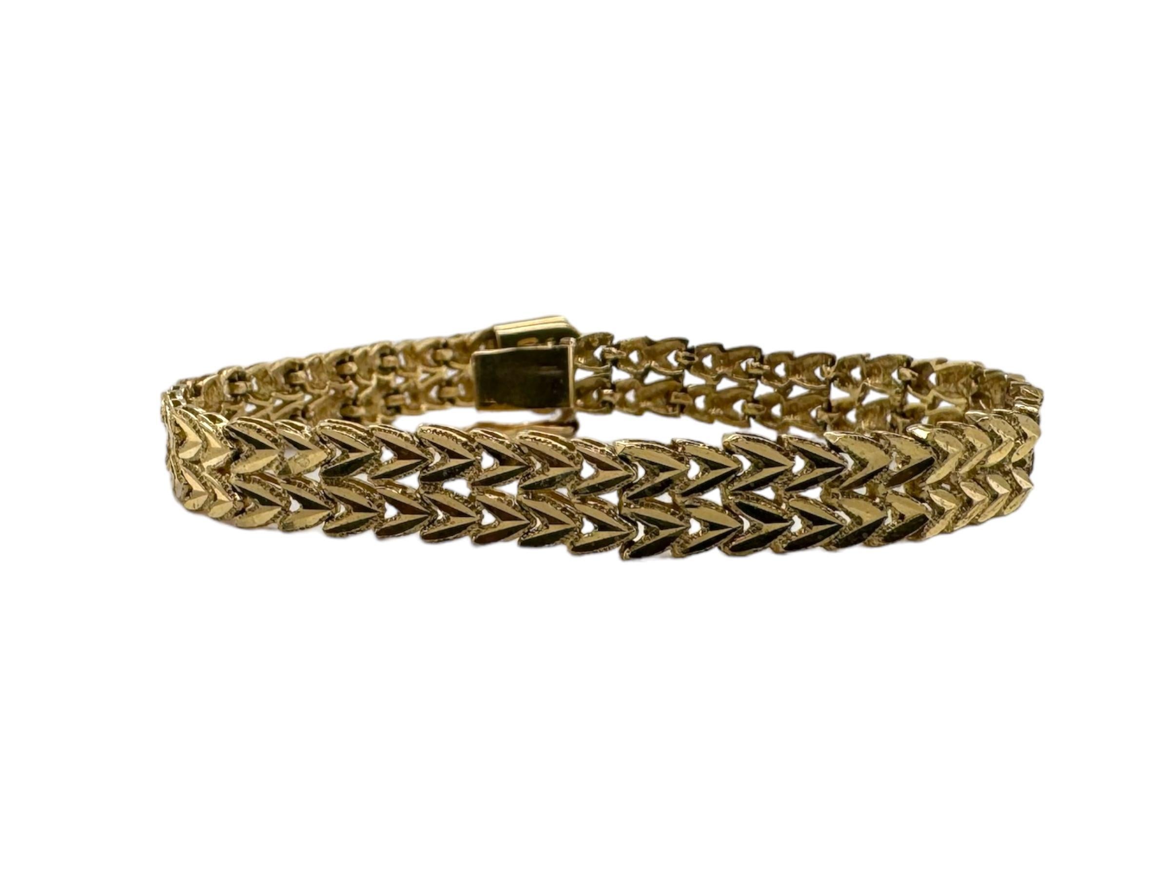 Retro Bracelet à maillons en or jaune 14K Bon état - En vente à Montgomery, AL