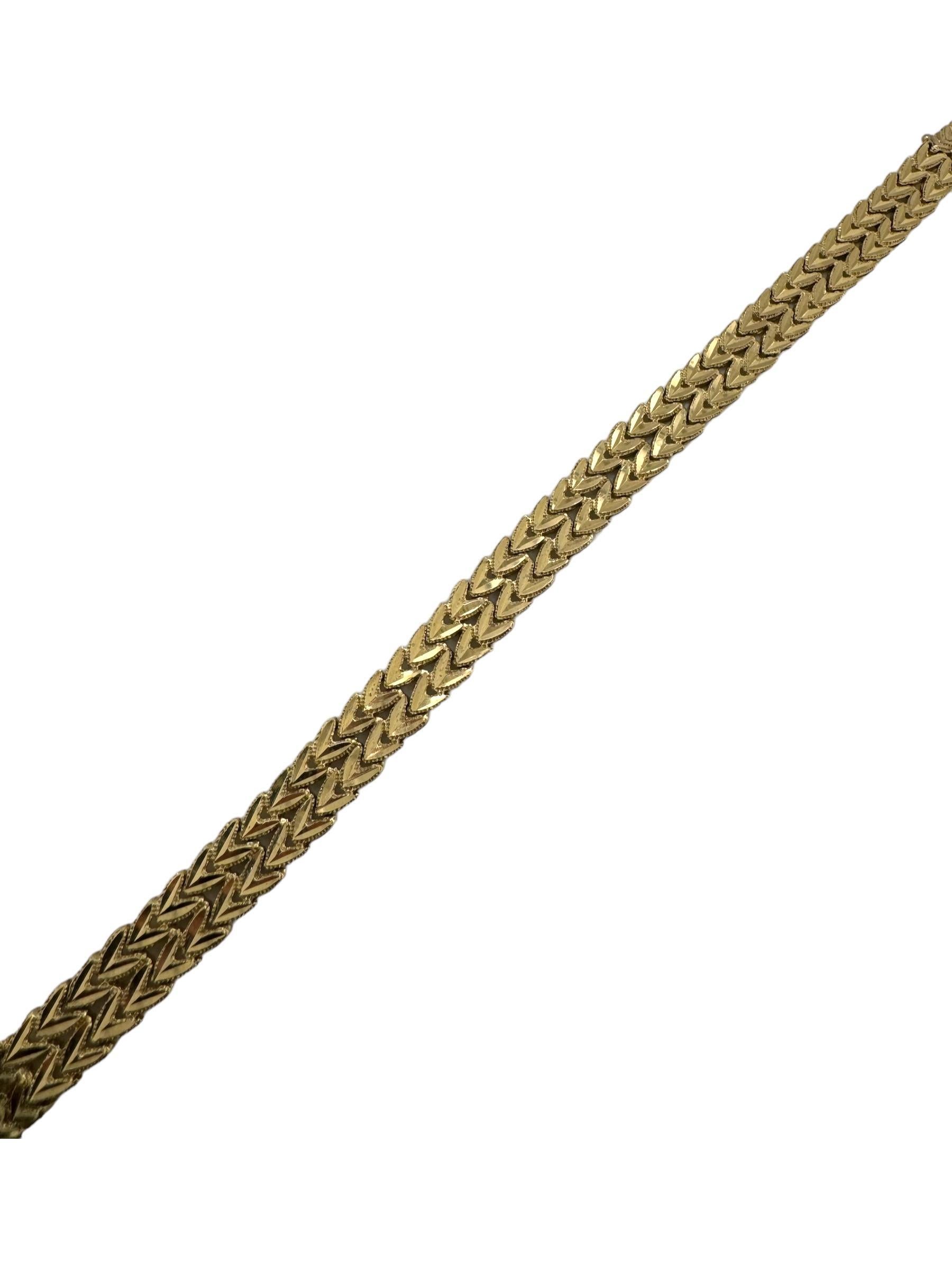 Retro Bracelet à maillons en or jaune 14K en vente 1