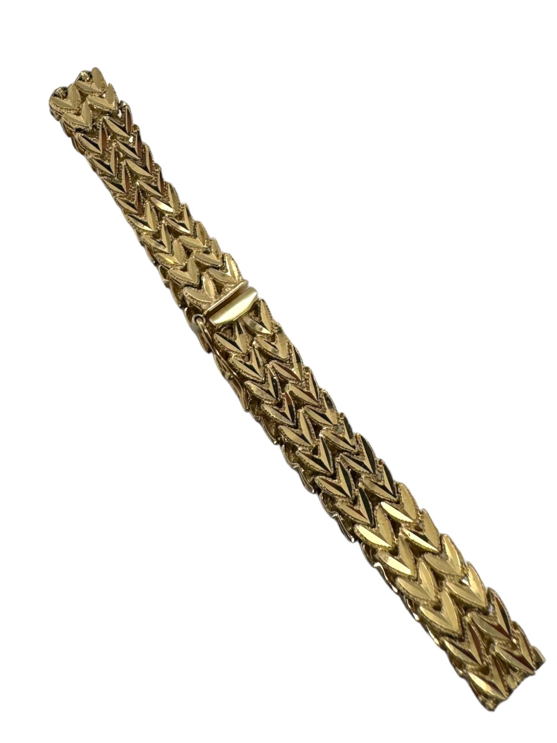 Retro Bracelet à maillons en or jaune 14K en vente 2