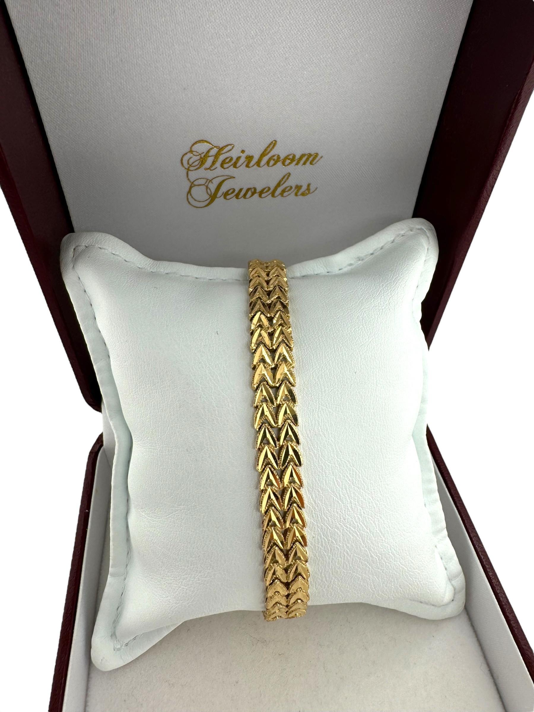 Retro Bracelet à maillons en or jaune 14K en vente 4