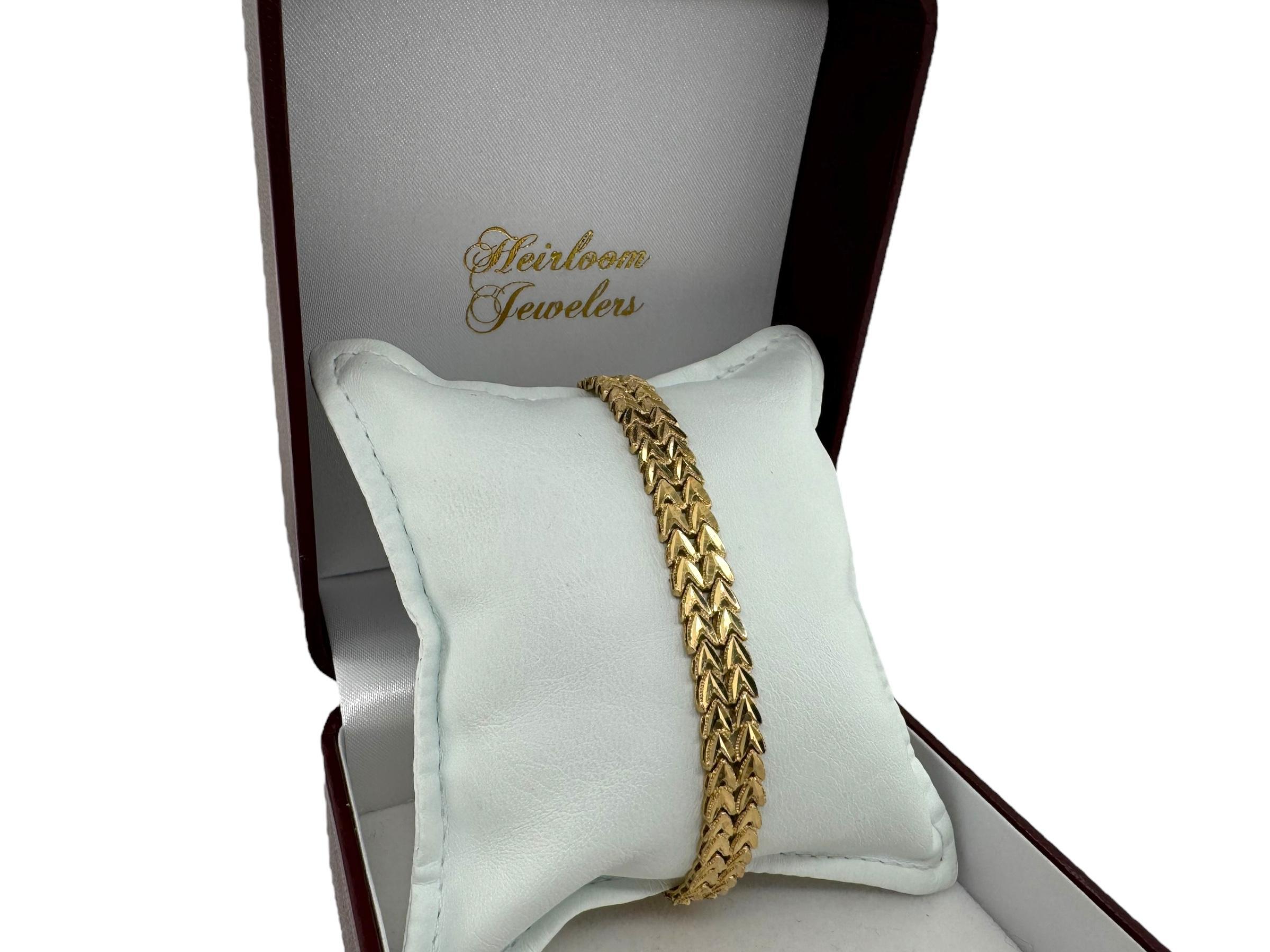 Retro Bracelet à maillons en or jaune 14K en vente 5