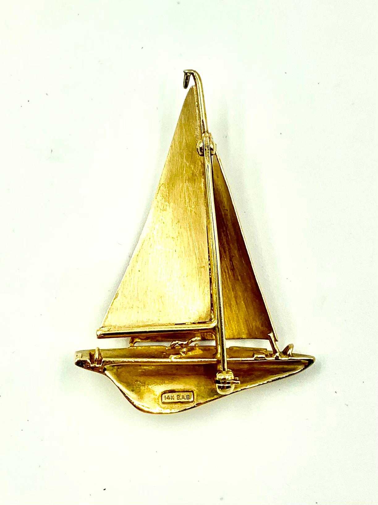 sailboat brooch