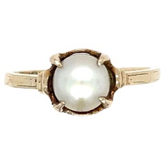 Retro 14k Yellow Gold Pearl Ring