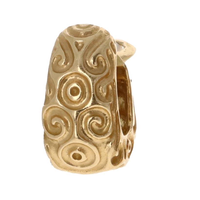 Orecchini a cerchio a spirale retrò in oro giallo 14 carati con clip In condizioni ottime in vendita a Beverly Hills, CA