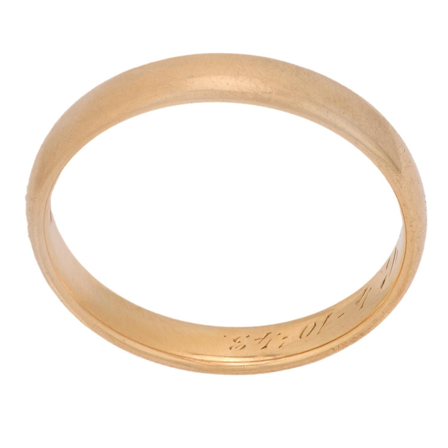Rétro Alliance rétro en or jaune 14k en vente