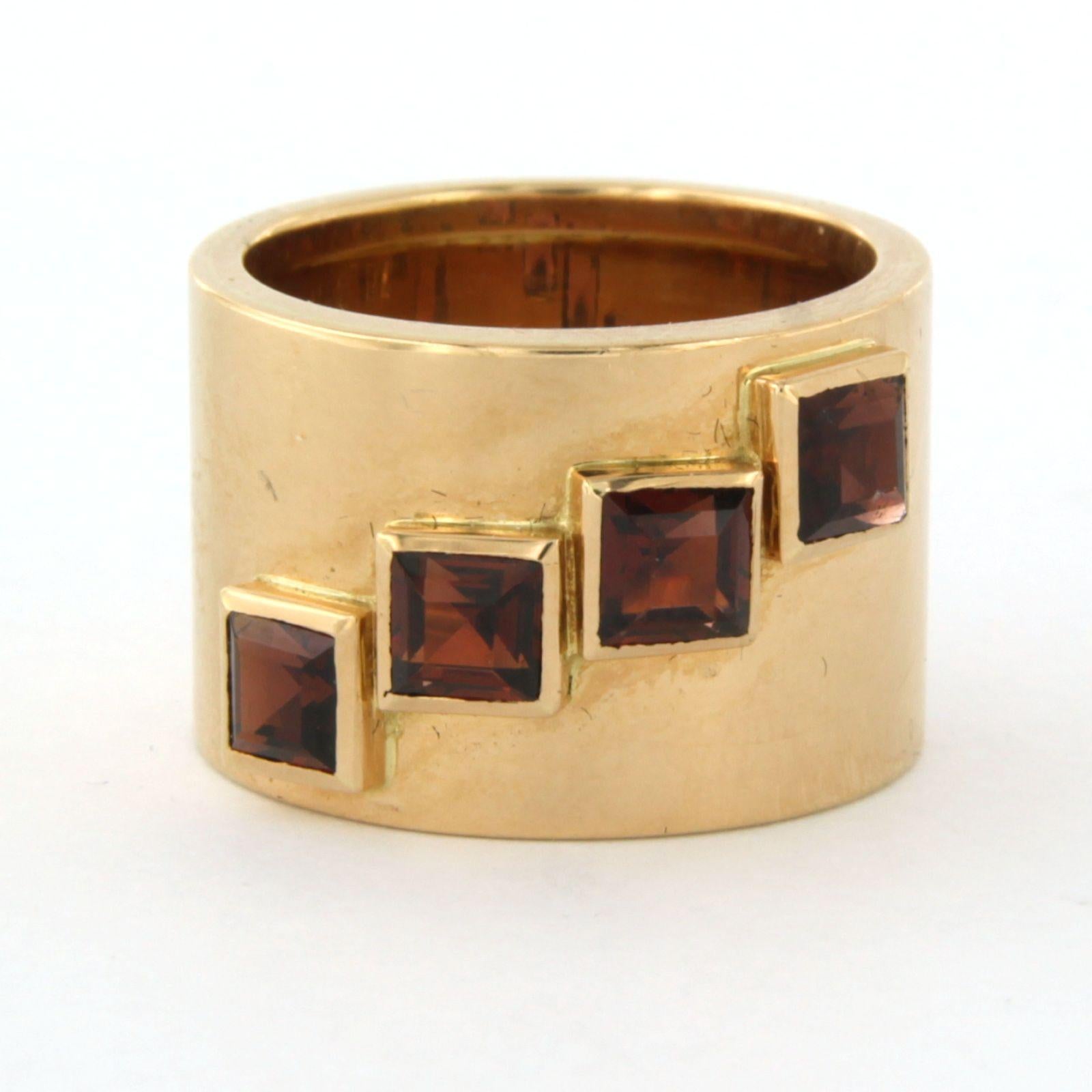 Retro RETRO - 14kt pink gold band ring set with tourmaline For Sale