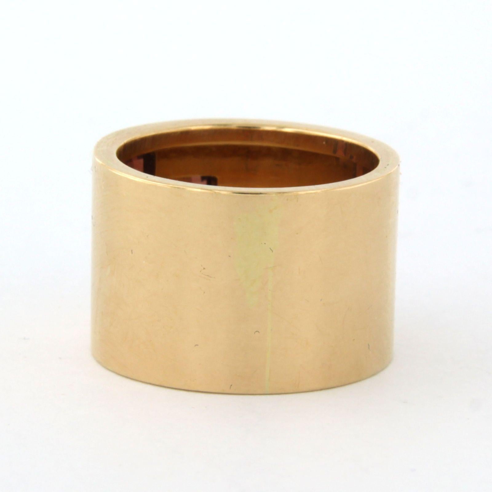 RETRO - Anello a fascia in oro rosa 14kt con tormalina incastonata In condizioni ottime in vendita a The Hague, ZH