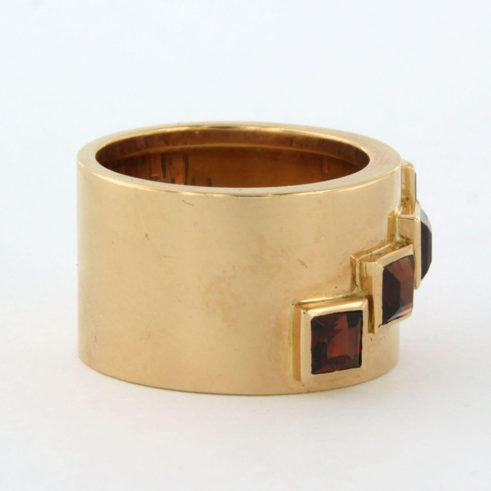 Donna RETRO - Anello a fascia in oro rosa 14kt con tormalina incastonata in vendita