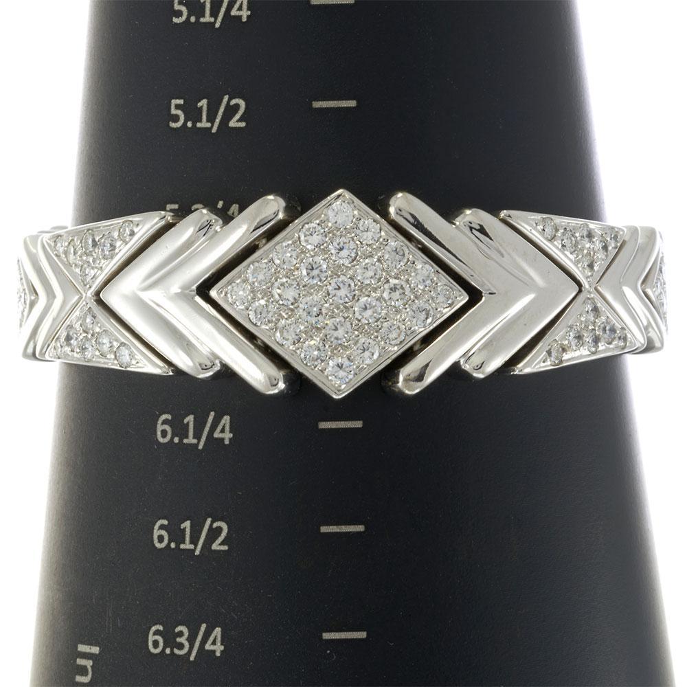 Pulsera Retro de Diamantes Chevron en Oro Blanco de 14 KT en venta 1