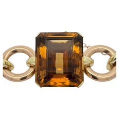 Pulsera Retro 150 ct Citrino y Oro Amarillo y Rosa 14K