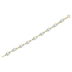 Vintage 15.75 Carats Aquamarine 14 Karat Gold Link Bracelet
