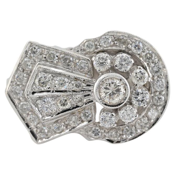 Retro 1.73 Ct Diamond Bold buckle ring
