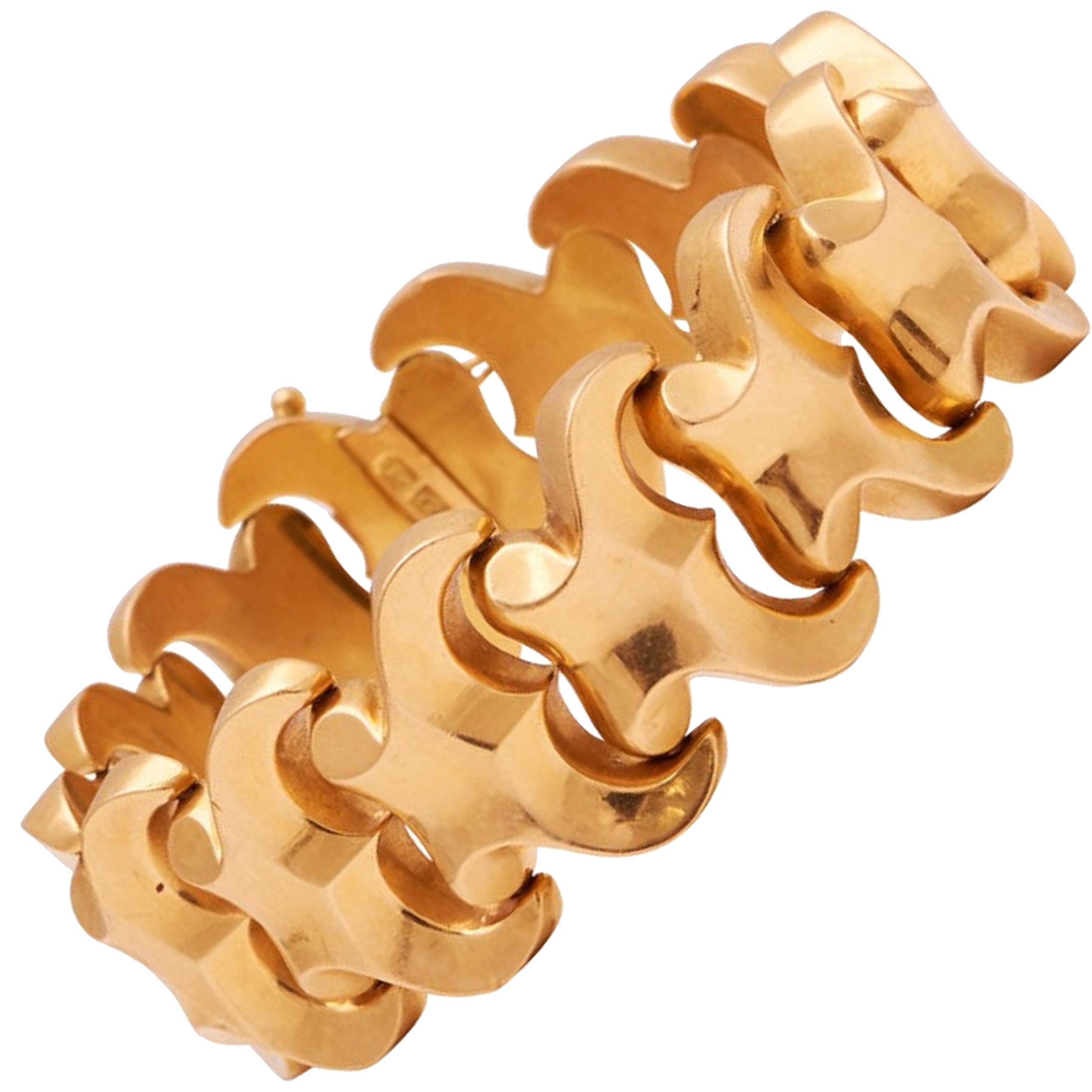 Retro 18 Karat Gold Link Bracelet