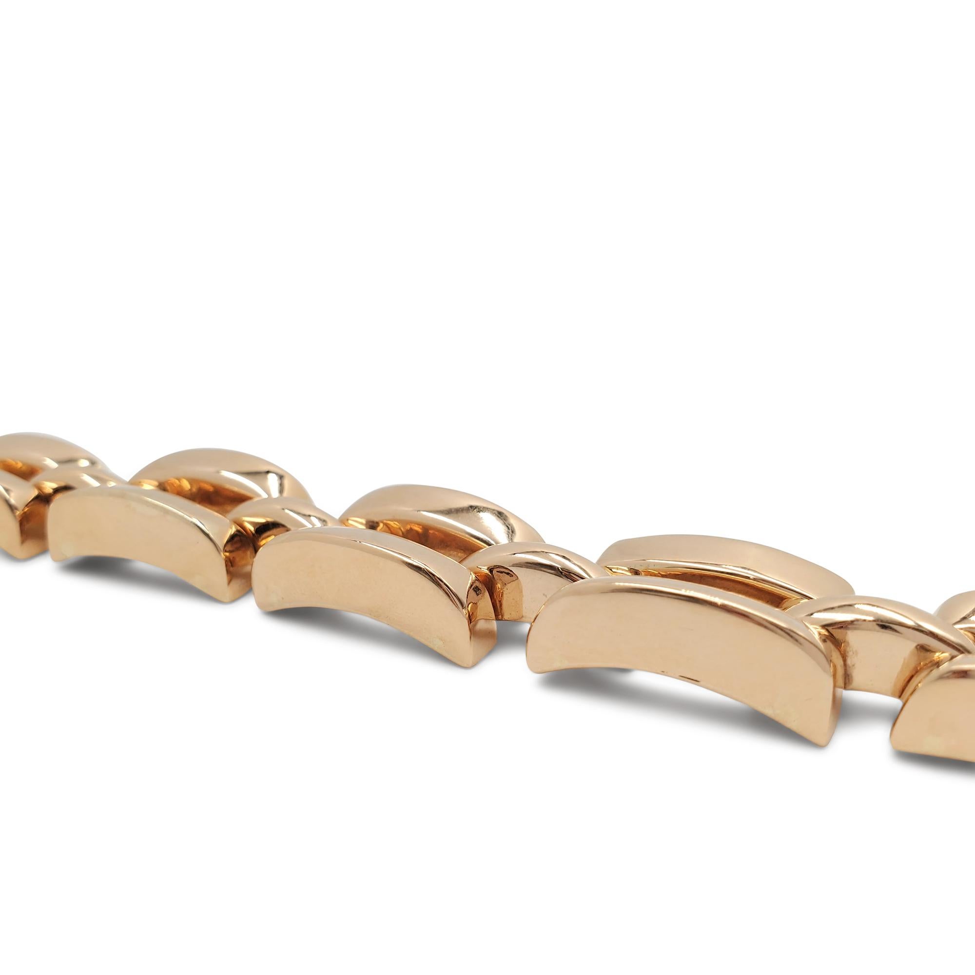 Women's Retro 18 Karat Rose Gold Tank Track Bracelet