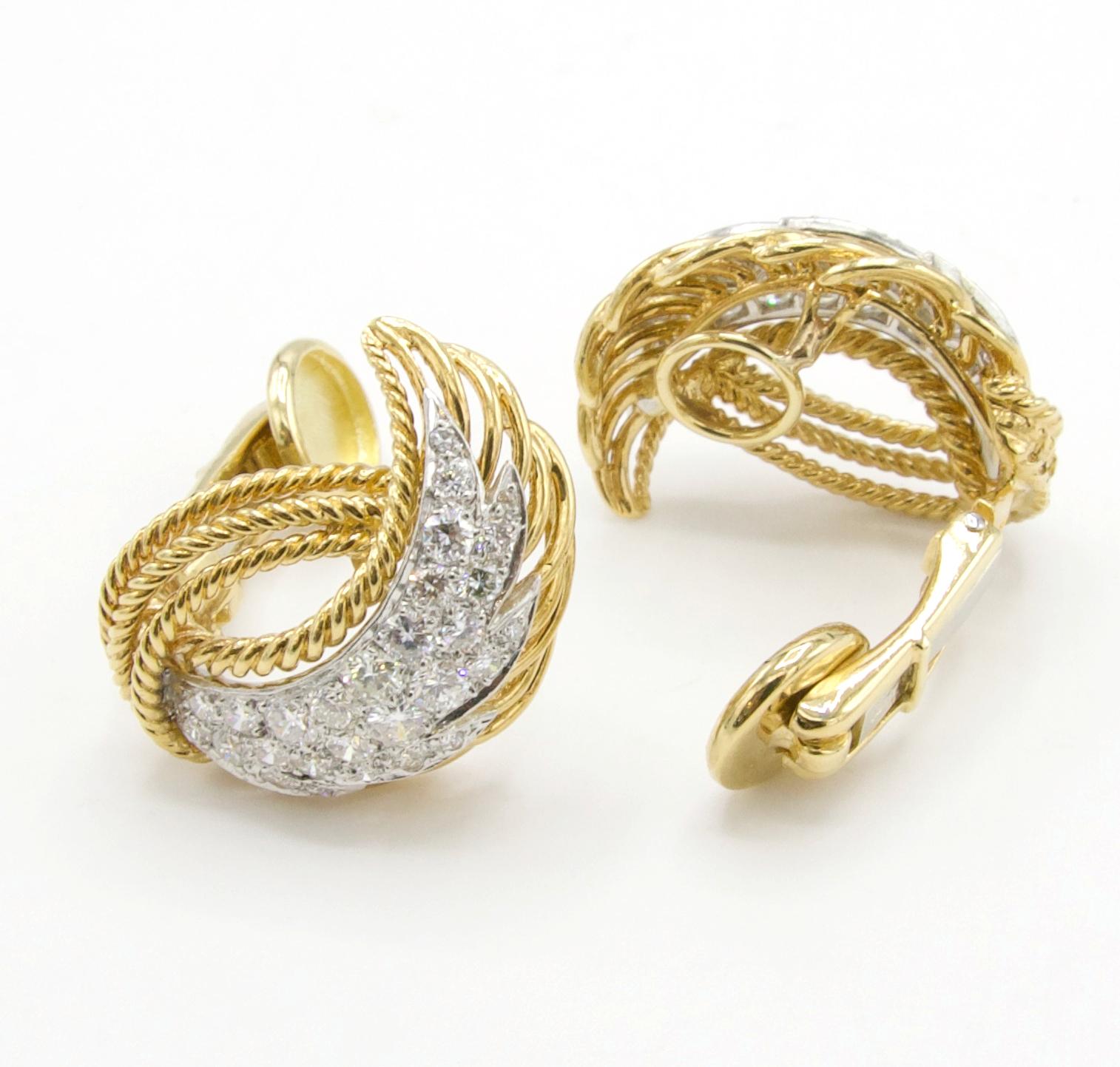 18 karat gold diamond earrings
