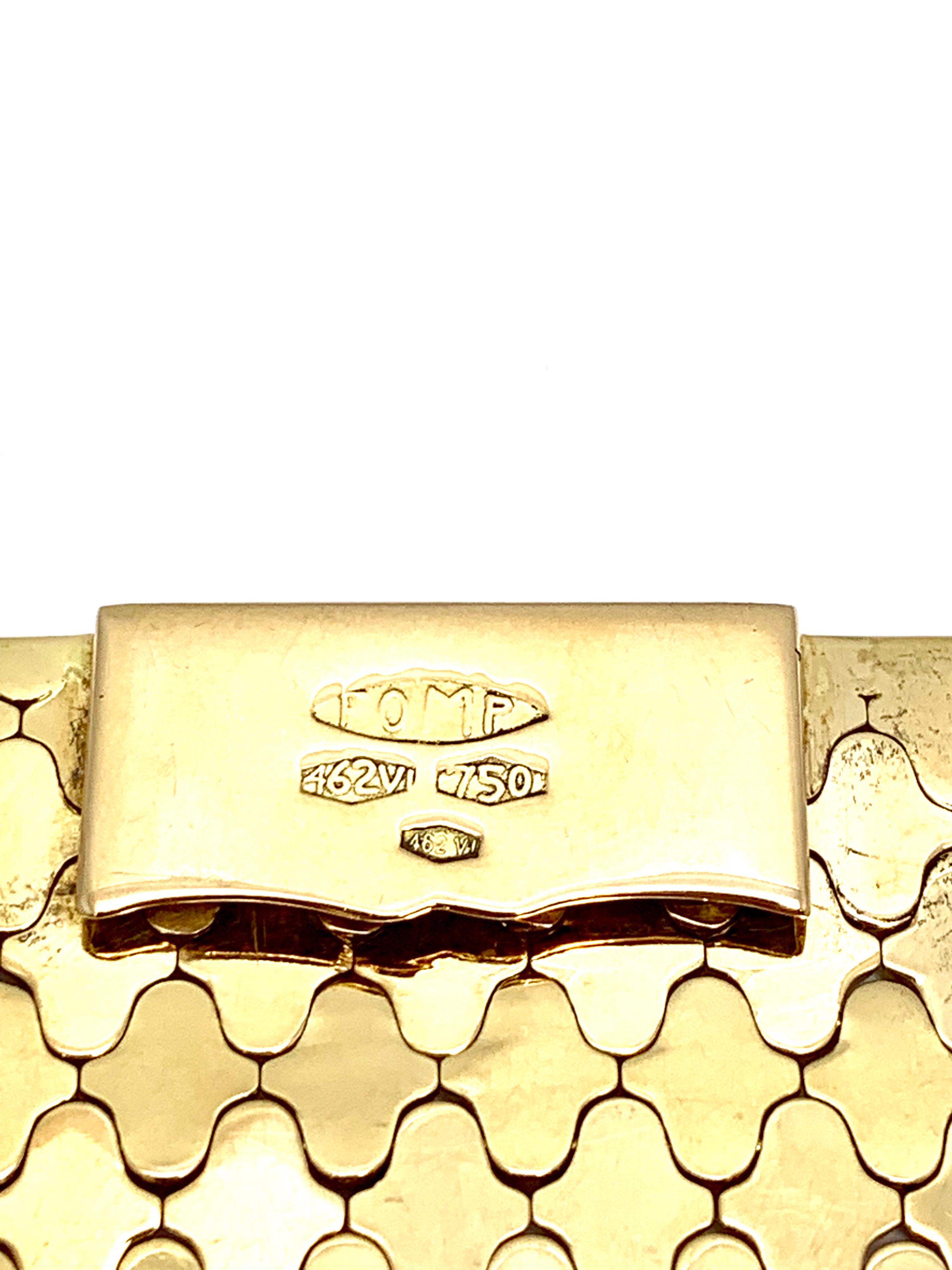 Retro 18 Karat Yellow Gold Wide Link Bracelet 2