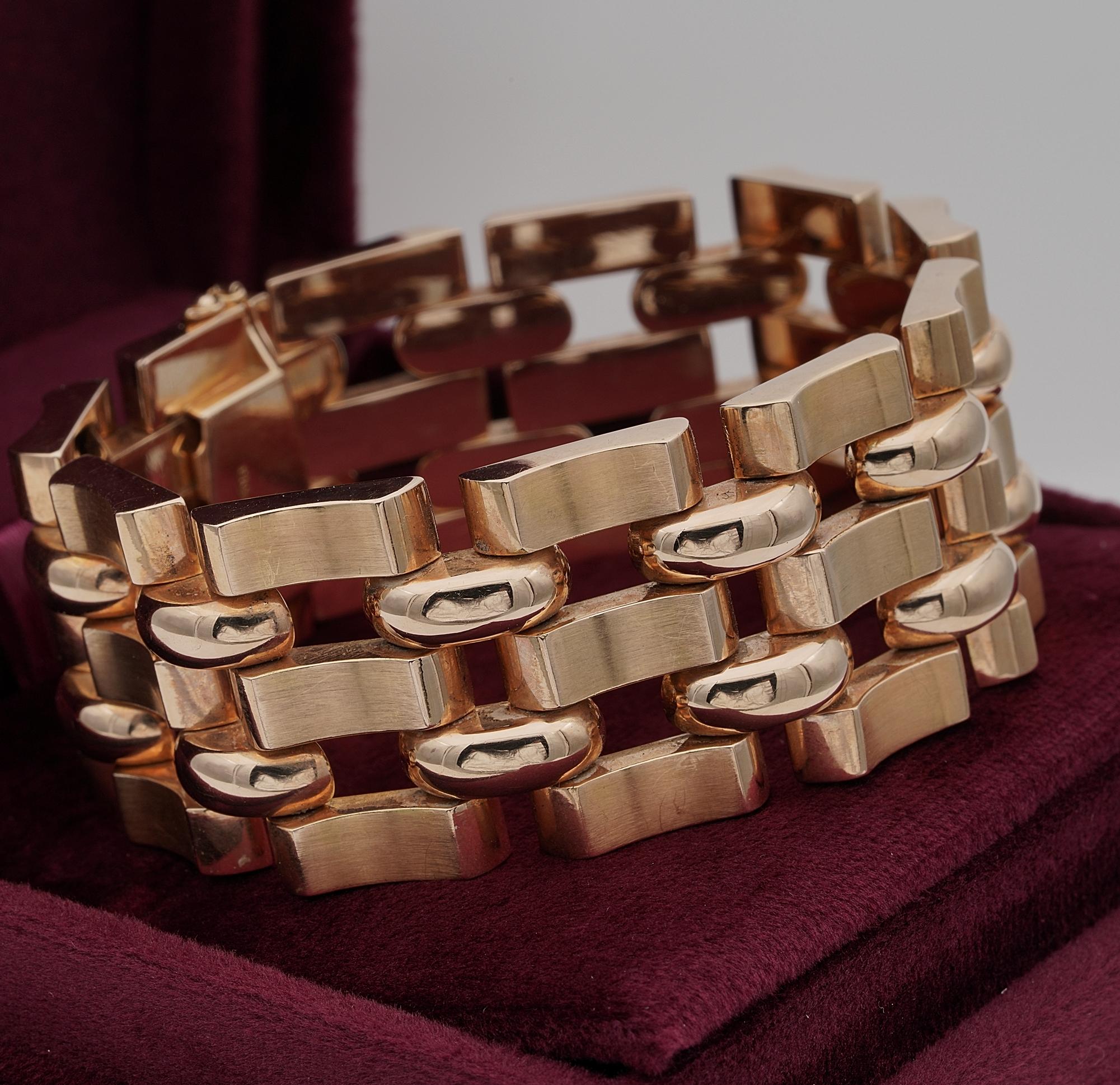 Bracelet rétro en or rose 18 KT  Bon état - En vente à Napoli, IT