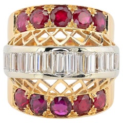 Retro 1.80 Ct Diamond 2.50 Ct Ruby Bold Ring