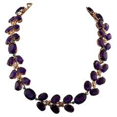 Vintage 189.00 Ct Natural Amethyst Baby Pearl Turquoise Necklace