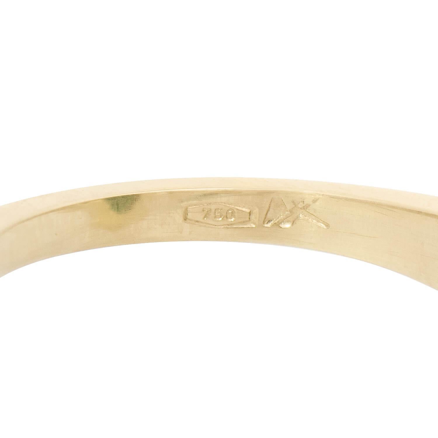 Anillo Retro de Esmeralda y Diamantes de 18k en venta 1