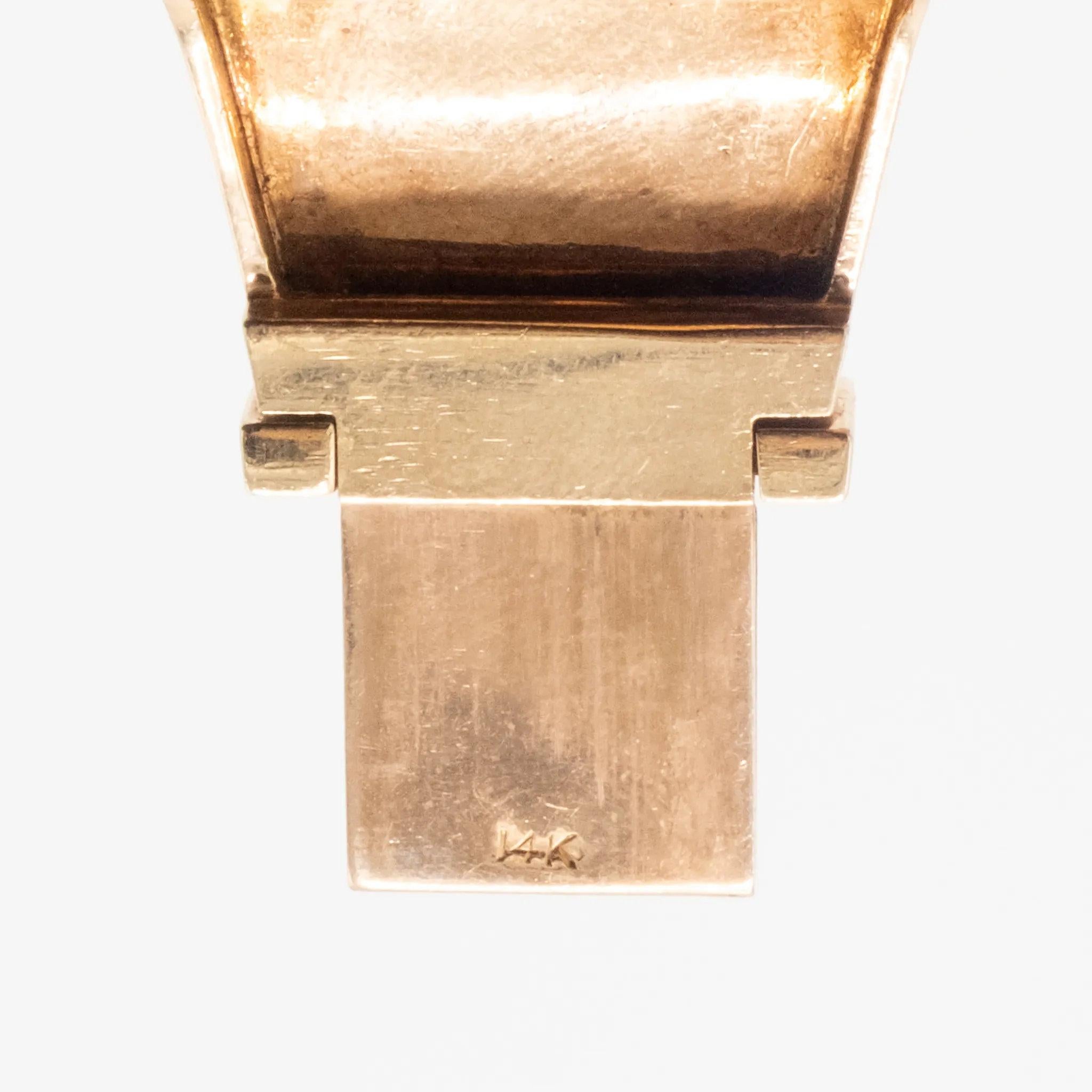 Pulsera Retro de Oro de 18k con Aguamarina y Diamantes - Años 40 en venta 10