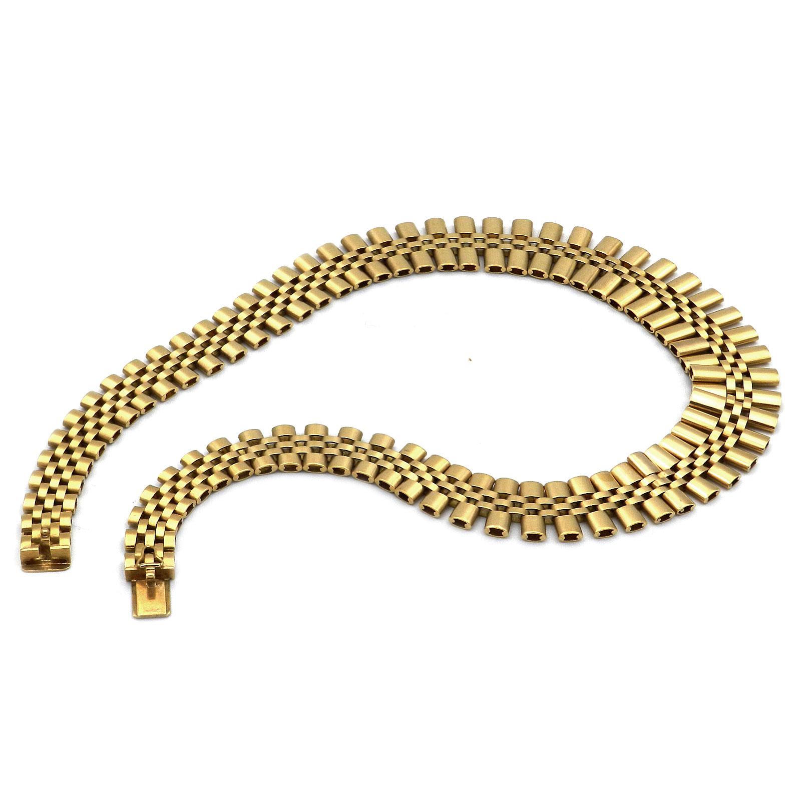 Retro Retro-Halskette aus 18 Karat Gold, um 1960 Damen im Angebot