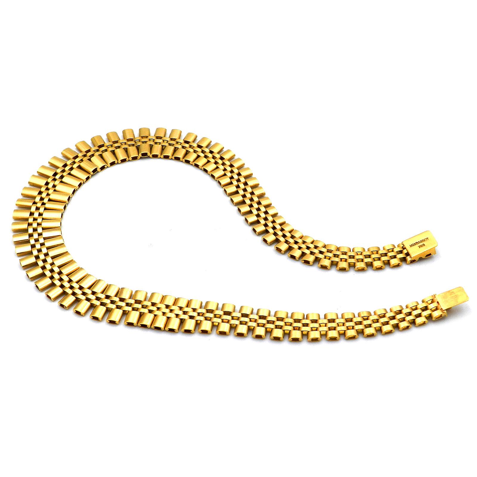 Etruscan Revival Retro 18K Gold Collar Necklace, circa 1960 For Sale