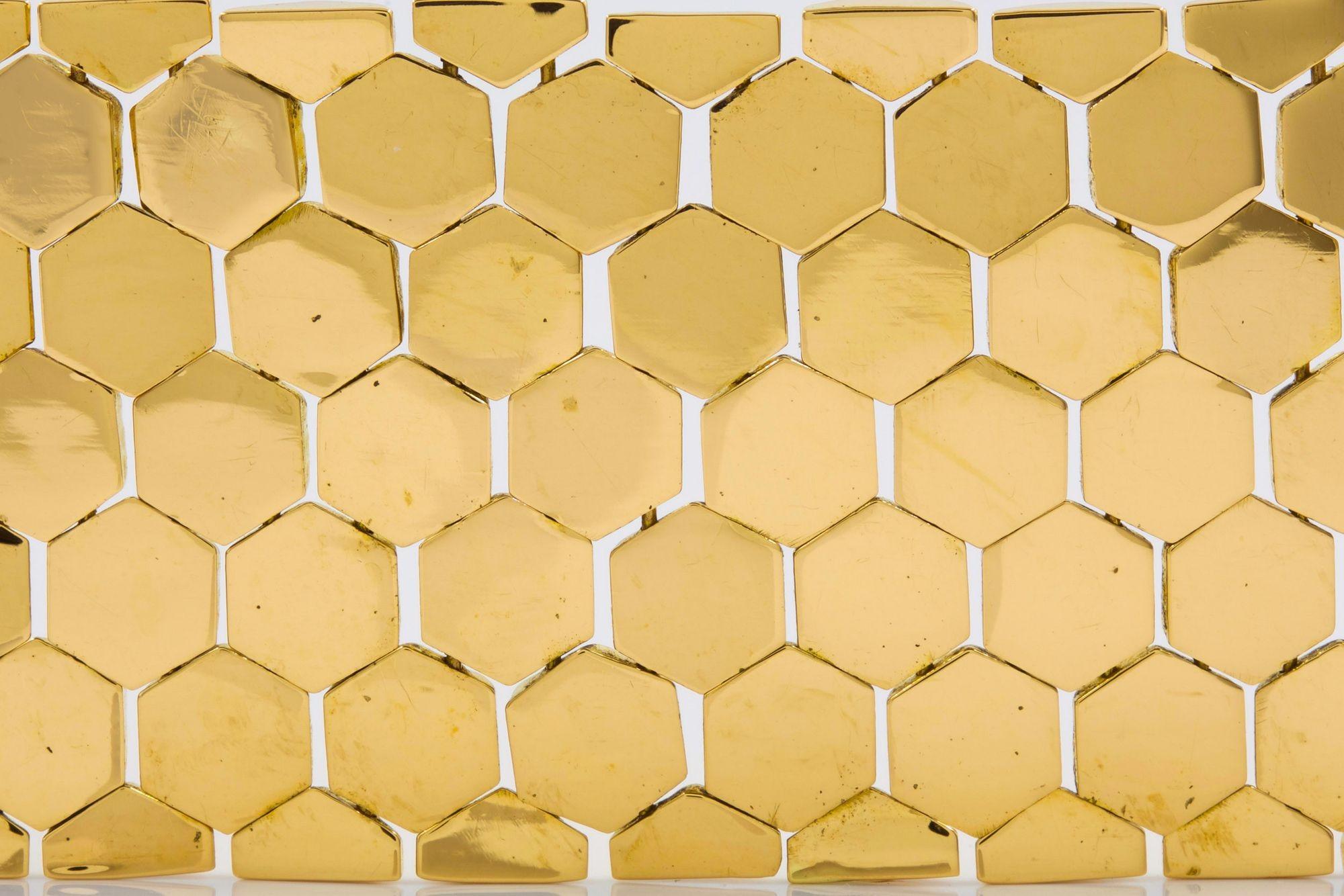 Retro 18k Gold Honeycomb Flexible-Link Bracelet by Ranzan Romeo, Italian c.1960s 6