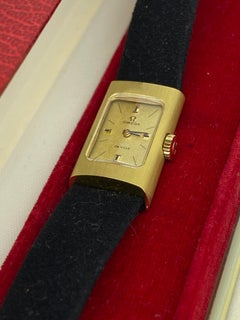 Retro 18K Gold-Plated Omega De Ville ref 1145 Manual cal 485 Ladies' Watch + Box