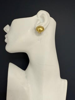 Pendientes retro de cuentas satinadas de oro de 18 quilates de Kieselstein-Cord, fechados en 1983