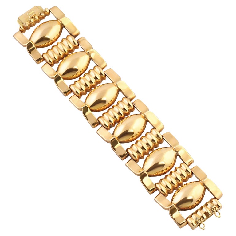 Bracelet Imposant Plaqué Or Style Tank - Poids 103 Grammes - Occasion - Bijou Homme