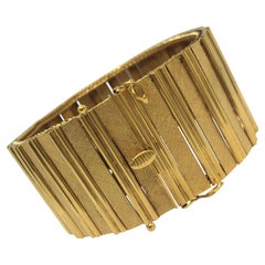 Retro Bracelet en or italien 18K 1940s Original Patina Vintage 47.5 Gram 7.5 Inch