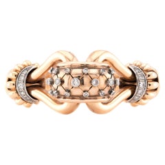Bracciale a collo d'oca retrò con diamanti in 18k/platino