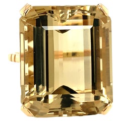 Retro 18K Rose Gold Citrine Ring