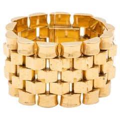 Retro 18 Karat Rose Gold Tank Bracelet, circa 1940s