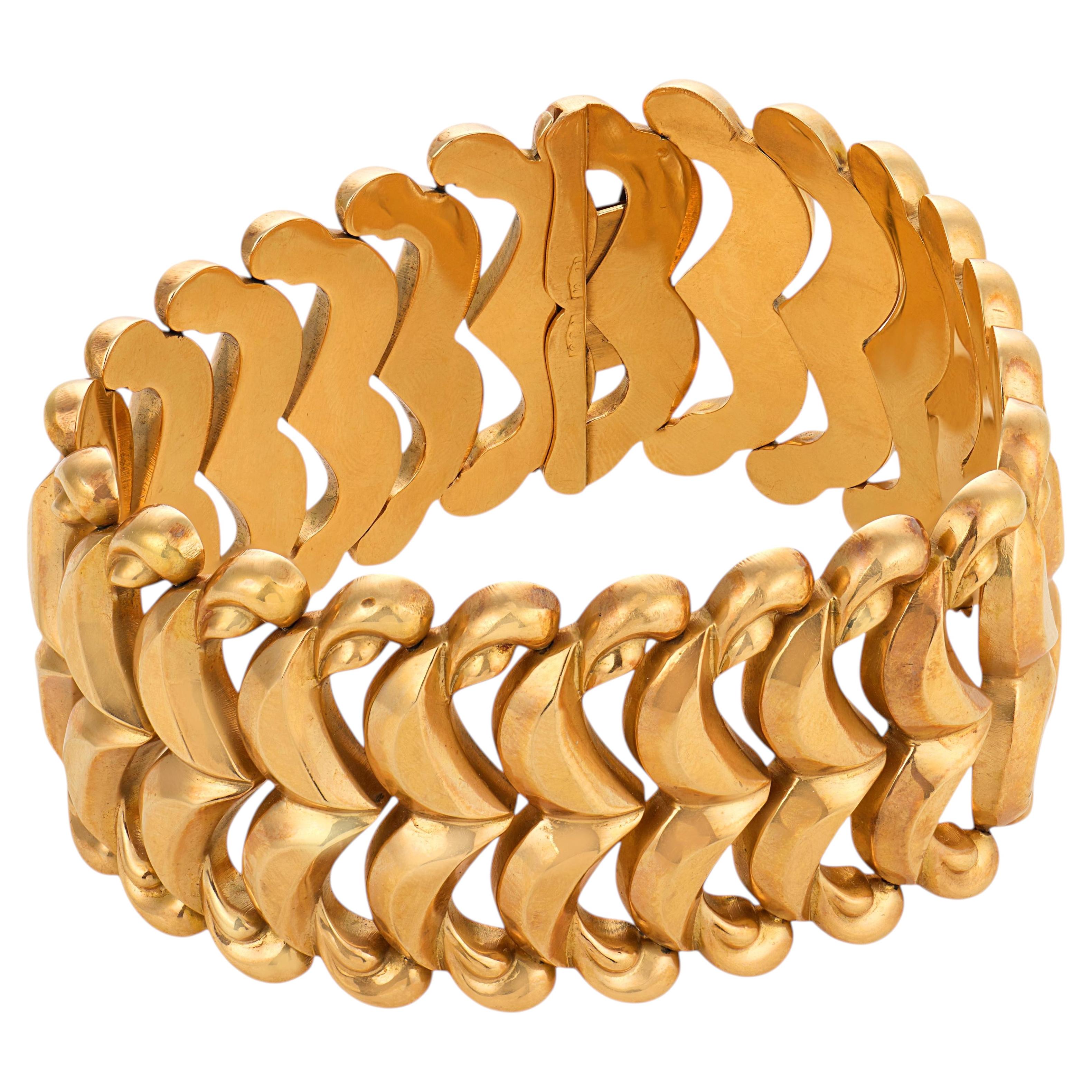 Bracciale retrò con serbatoio in oro rosa 18k