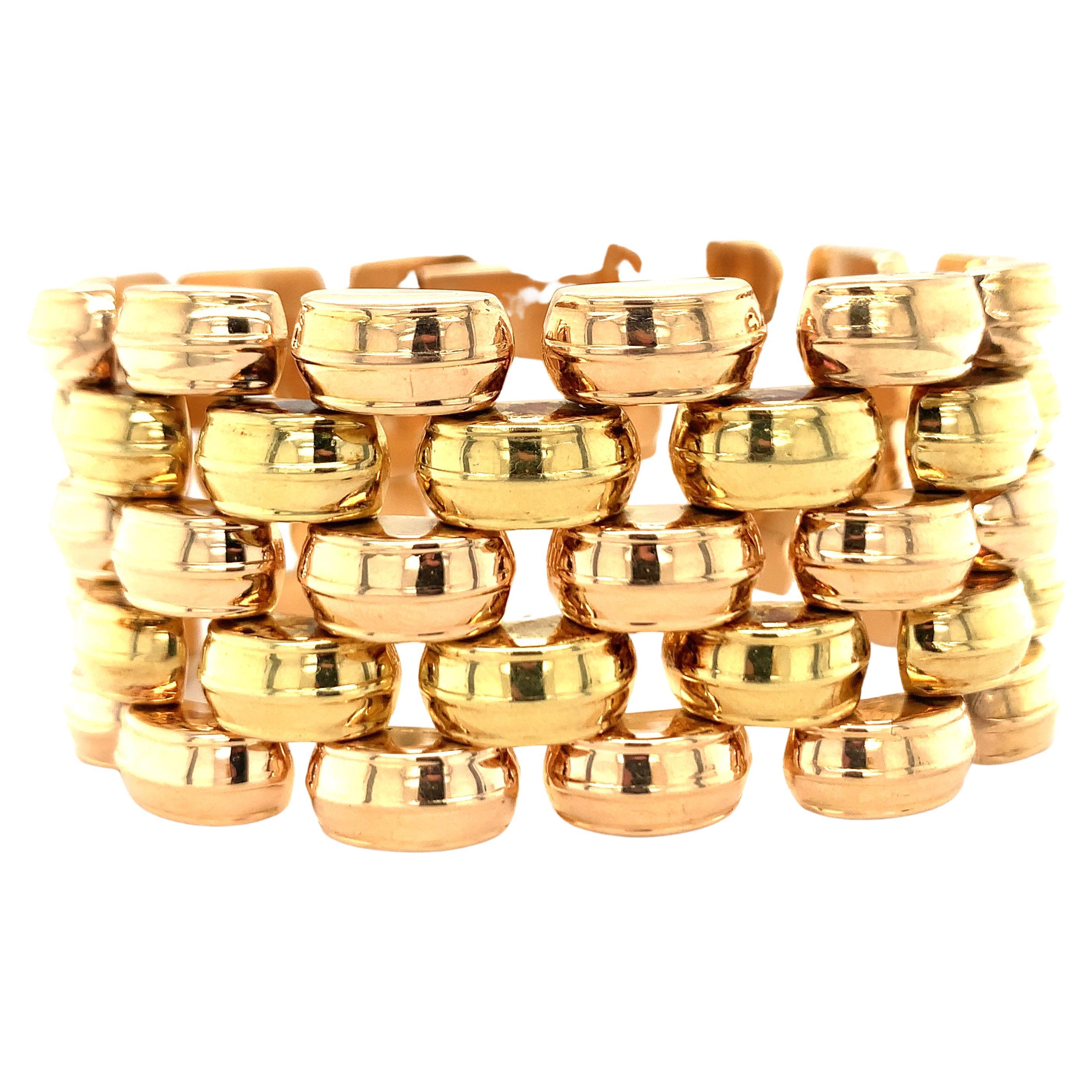 Retro 18K Tri-Color Gold Bracelet For Sale