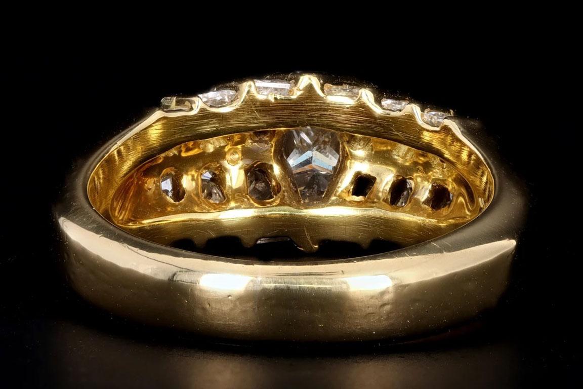 Retro 18K Yellow Gold .50 Carat Princess Cut Diamond Ring In Excellent Condition In Cape May, NJ