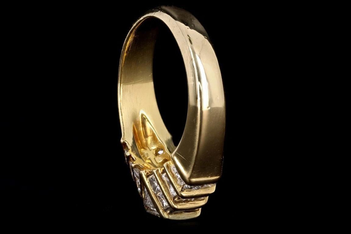 Women's Retro 18K Yellow Gold .50 Carat Princess Cut Diamond Ring