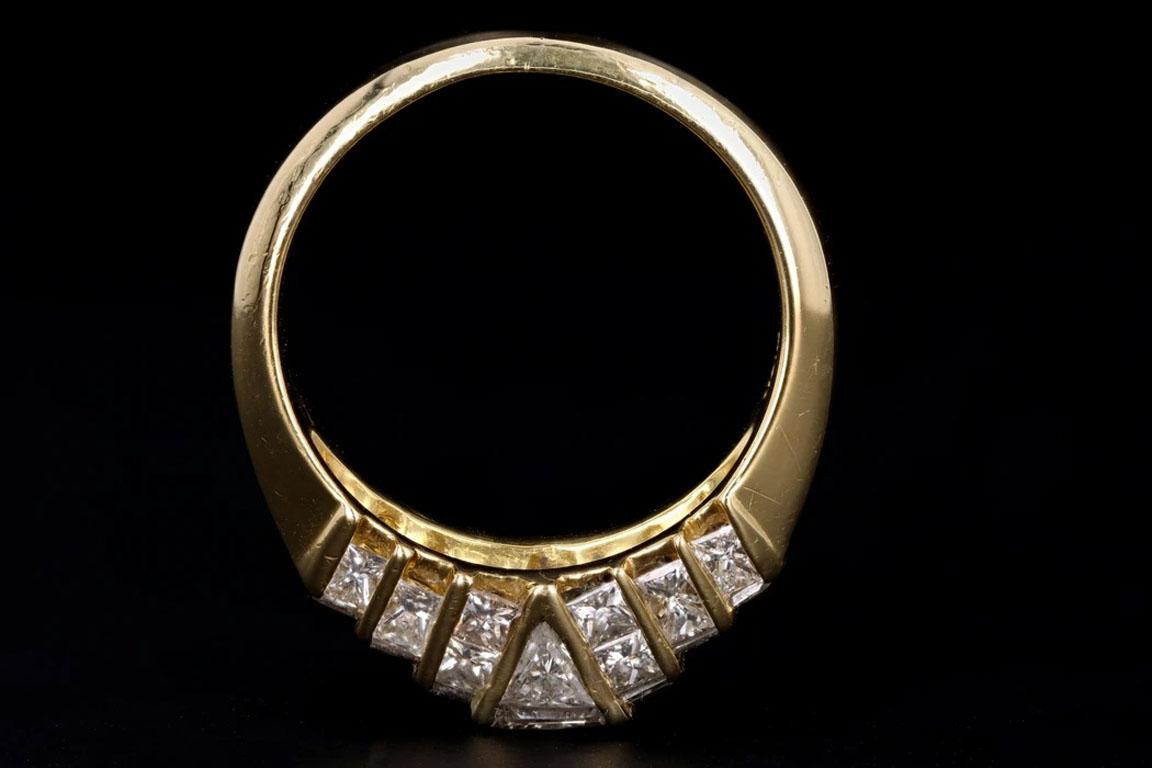 Retro 18K Yellow Gold .50 Carat Princess Cut Diamond Ring 1