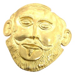Retro 18K Yellow Gold Greek Agamemnon Pendant & Pin Circa 1980