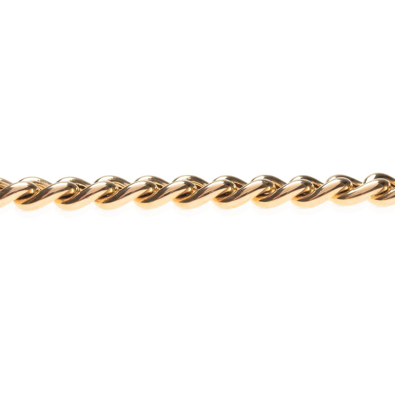Retro 18kt Curb Link Chain Bracelet 36.8g For Sale at 1stDibs types