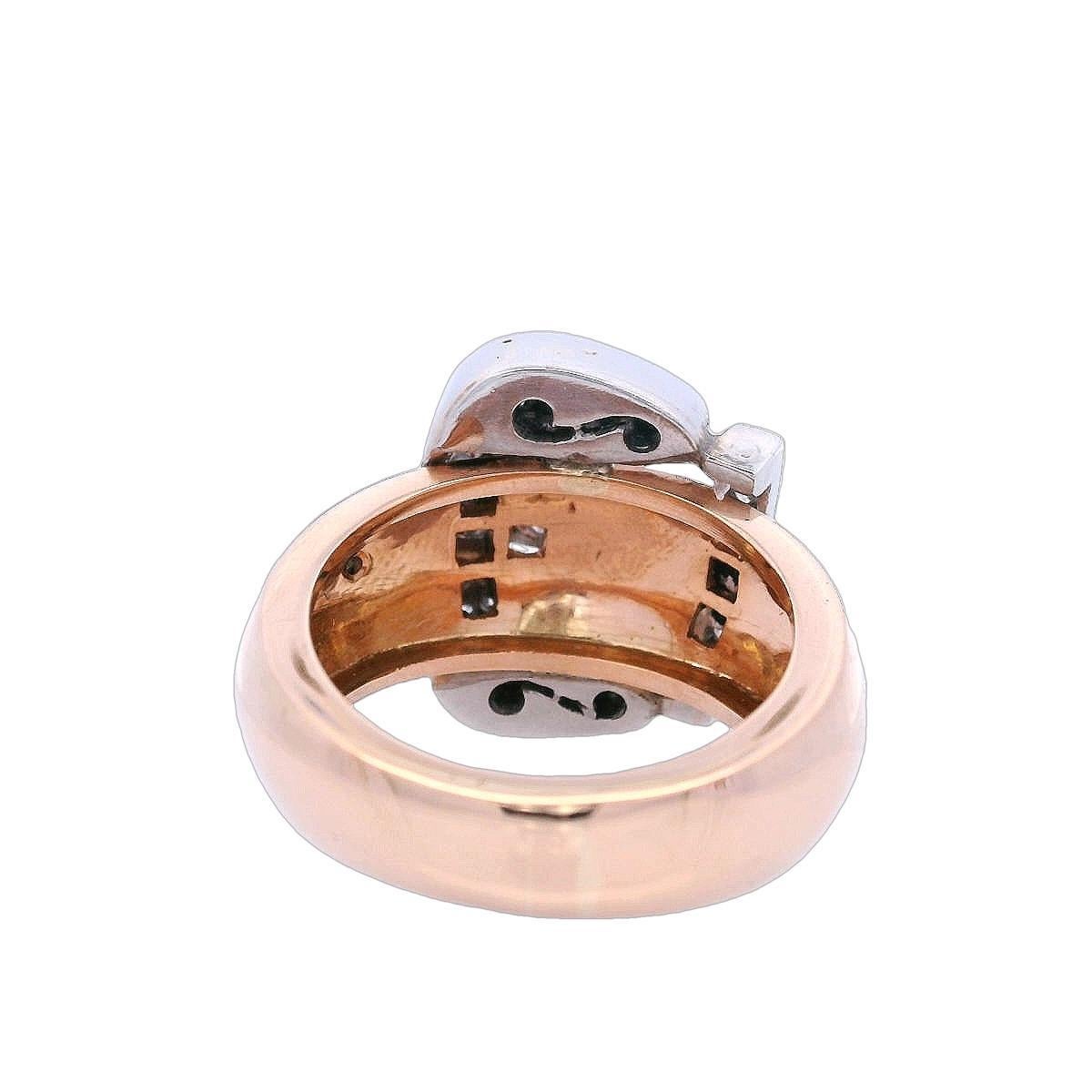 da uomo o donna Anello da cintura retrò in oro 18kt e platino con diamanti in vendita