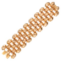 Vintage 18kt Rose Gold Wide Turbo Design Bracelet