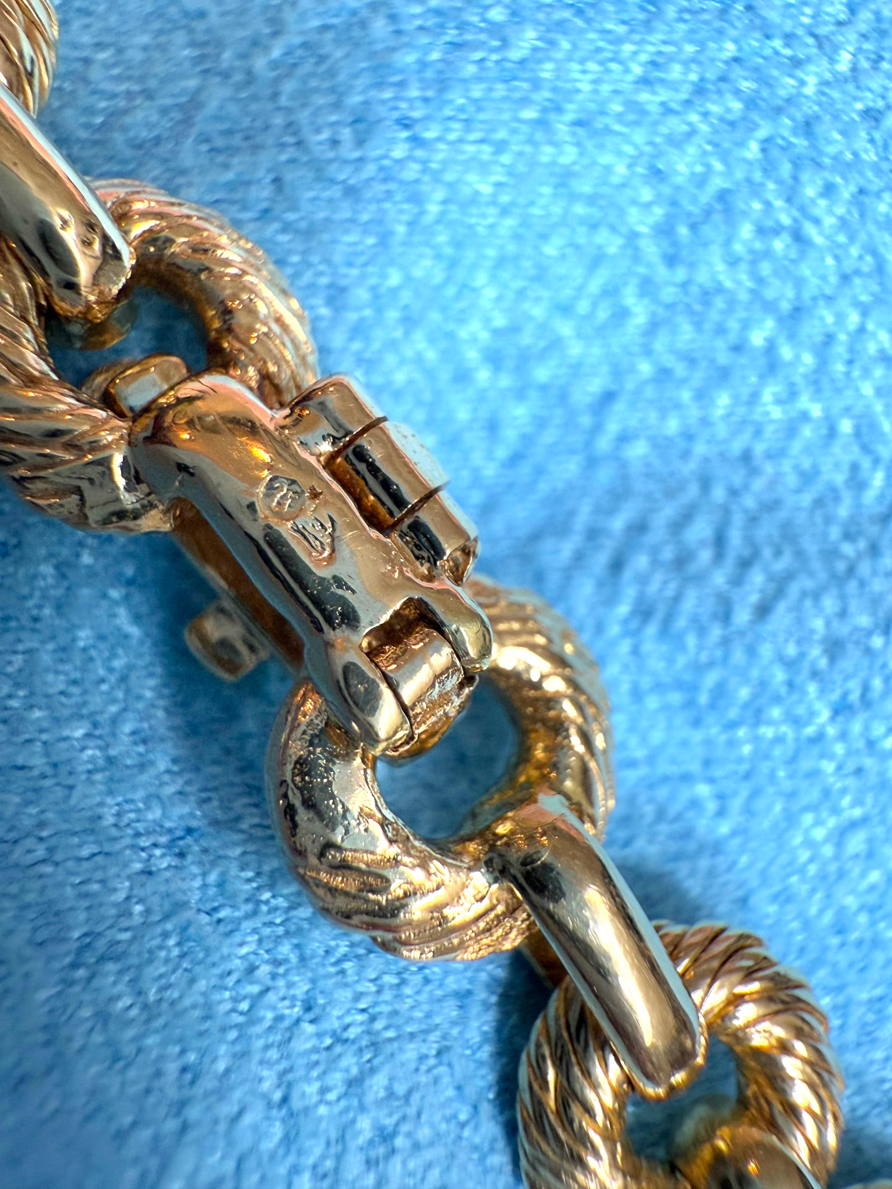 Retro 18kt Yellow Gold French Necklace with Diamonds For Sale 6