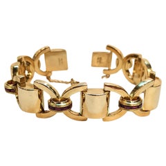 Bracciale portoghese Chevalier in oro 18kt retrò del 1920 con timbri