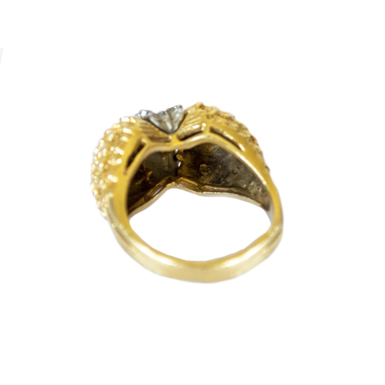 7,8 Gramm Diamant-Cocktailring aus Gold mit Diamanten (Retro) im Angebot