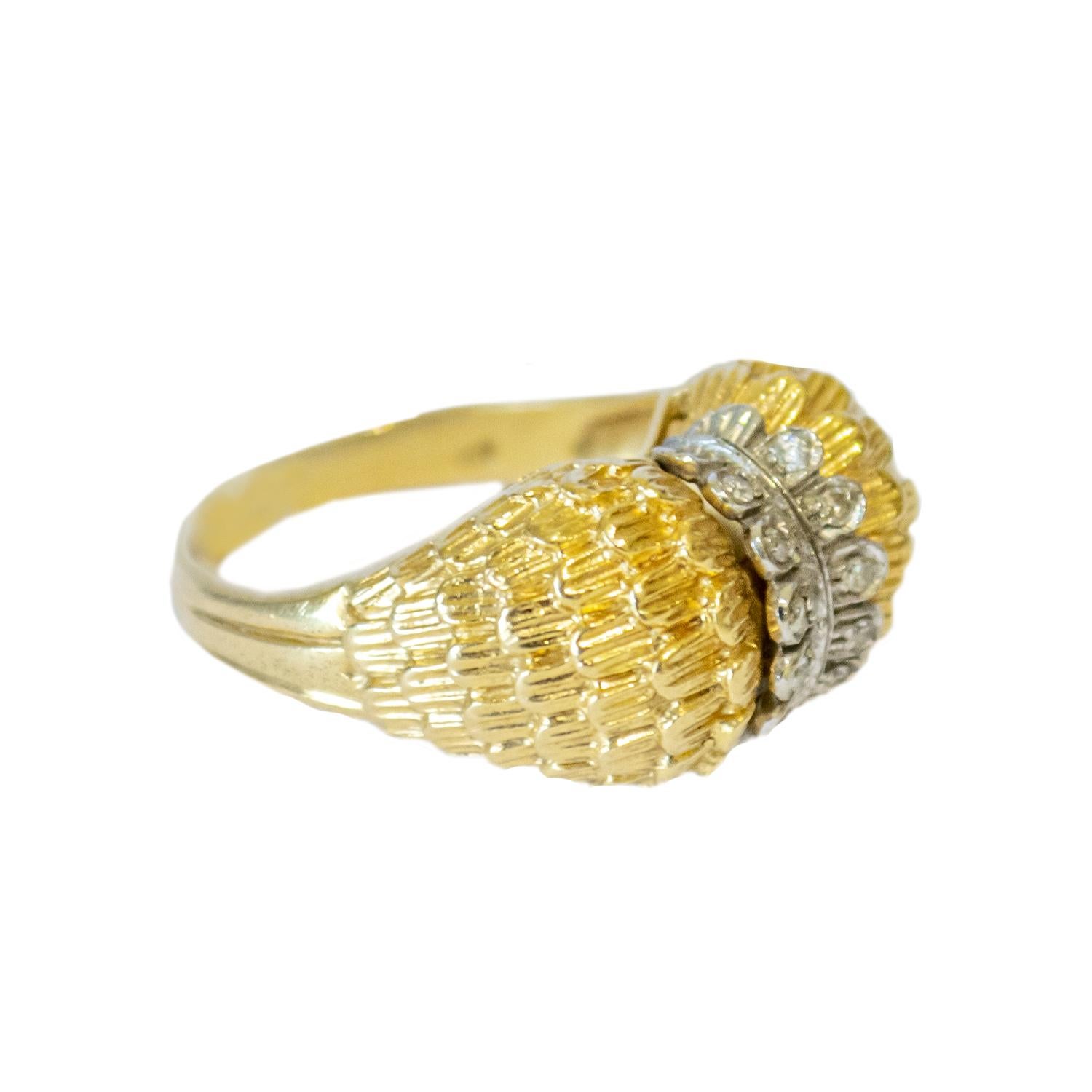 7,8 Gramm Diamant-Cocktailring aus Gold mit Diamanten (Einfacher Schliff) im Angebot