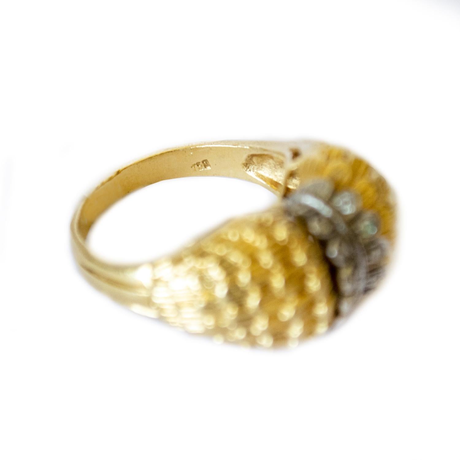 7,8 Gramm Diamant-Cocktailring aus Gold mit Diamanten im Zustand „Gut“ im Angebot in MADRID, ES